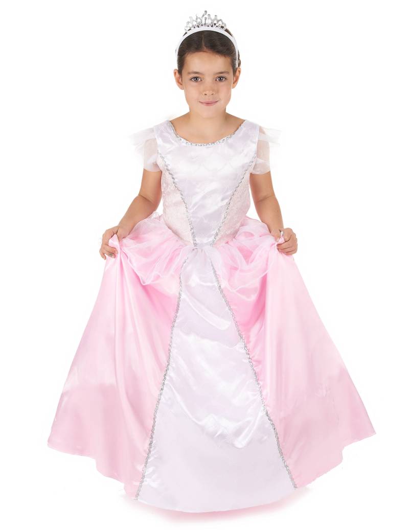 Edles Prinzessinnen-Kostüm für Mädchen rosa-weiss von KARNEVAL-MEGASTORE