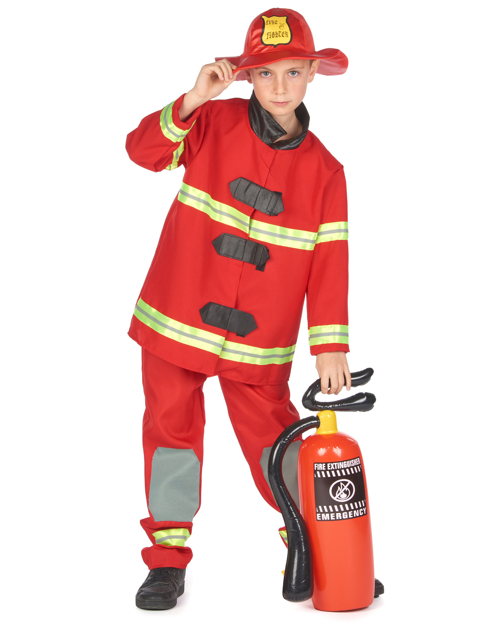 Feuerwehrmann Kinderkostüm rot-gelb von KARNEVAL-MEGASTORE
