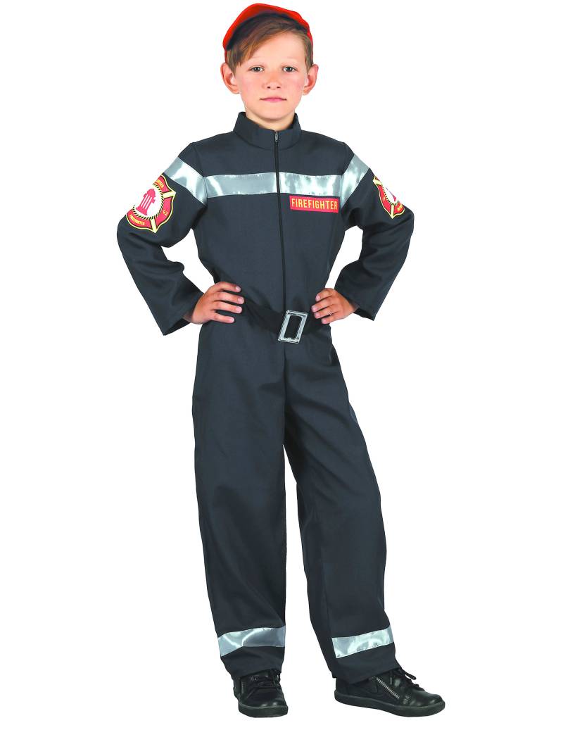 Feuerwehrmann-Kostüm für Jungen dunkelblau von KARNEVAL-MEGASTORE