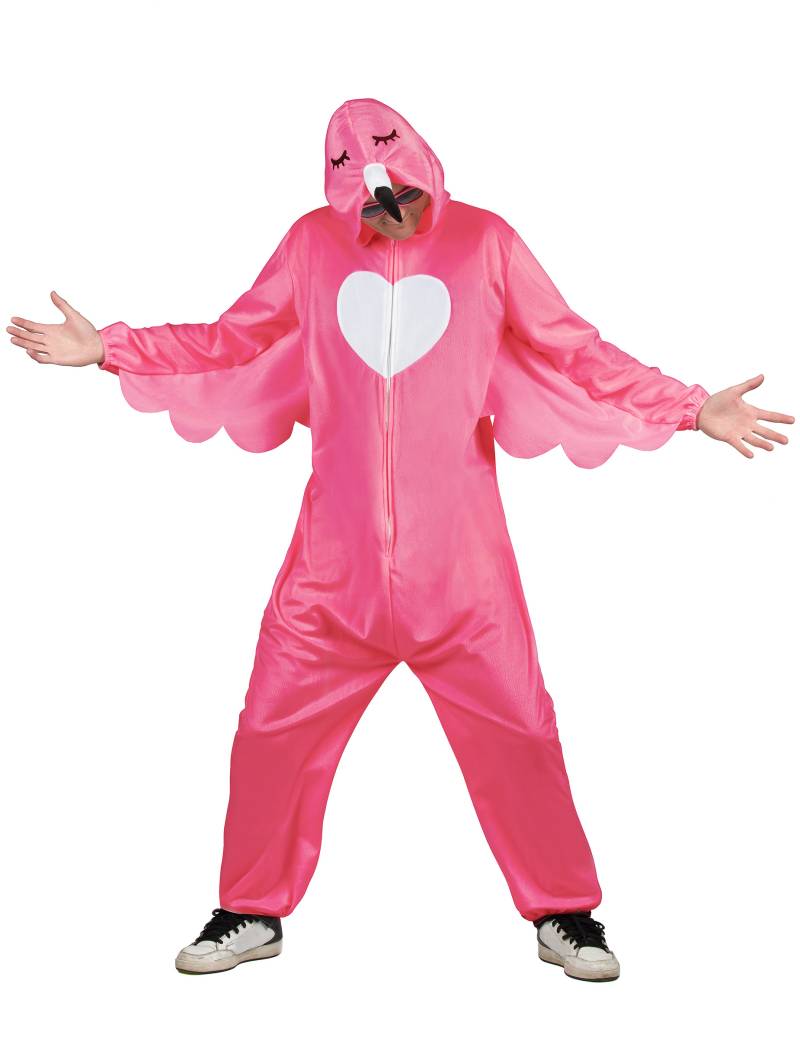 Flamingo-Kostüm für Herren Faschingskostüm pink von KARNEVAL-MEGASTORE