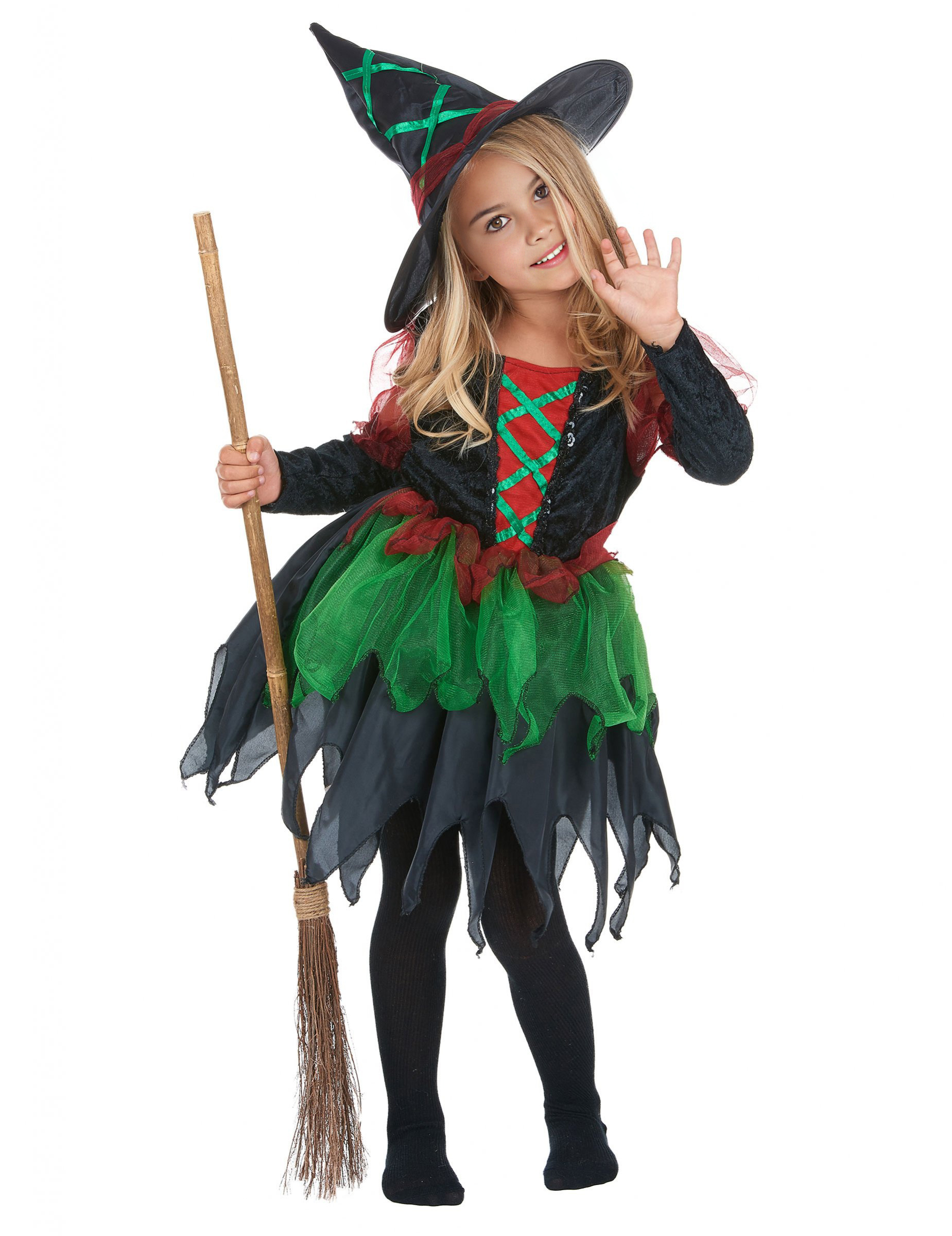 Freches Hexen-Kostüm für Mädchen Halloween-Kostüm schwarz-rot-grün Freches Hexen-Kostüm für Mädchen Halloween-Kostüm schwarz-rot-grün von KARNEVAL-MEGASTORE