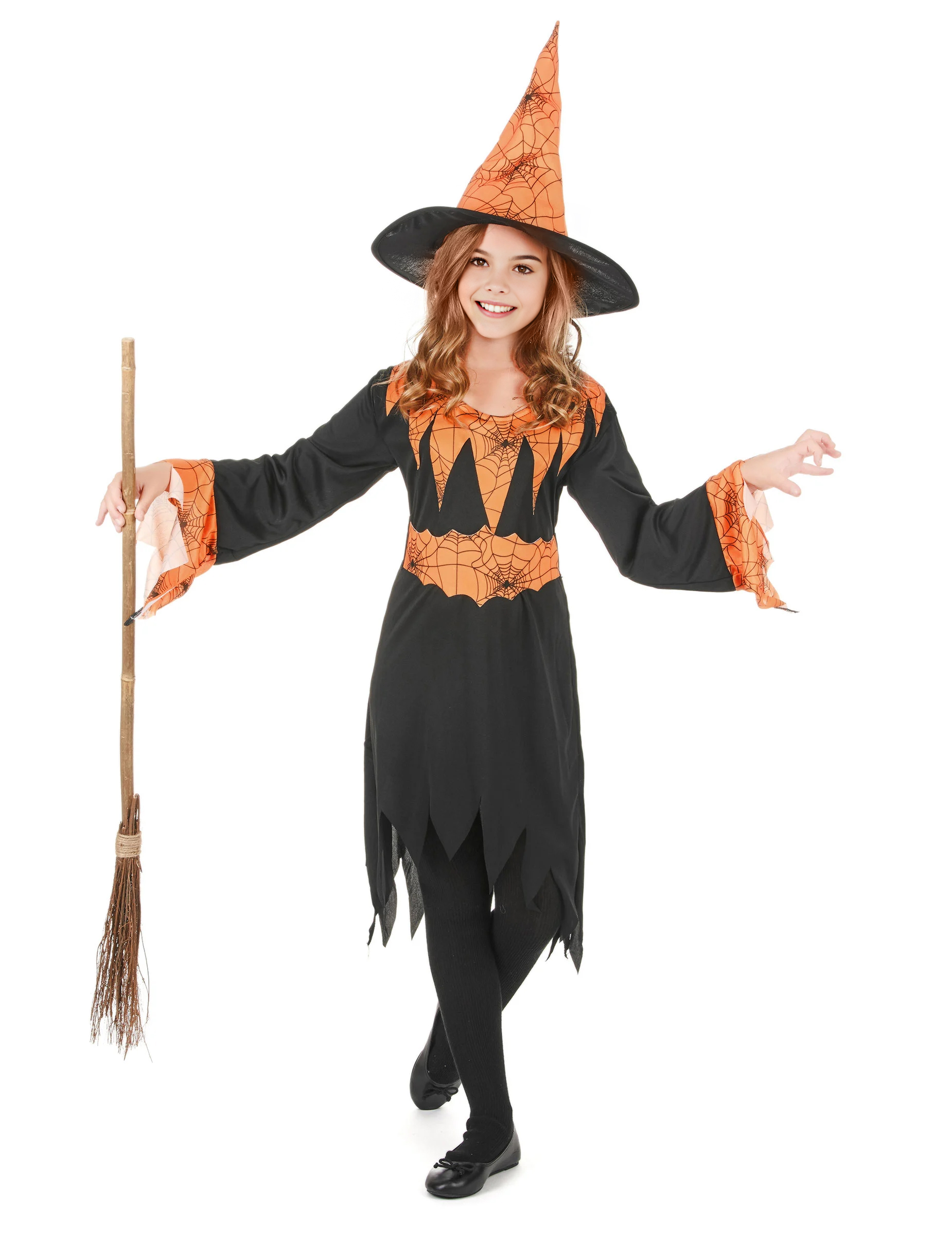 Gewitzte Hexe Halloween-Kinderkostüm schwarz-orange Gewitzte Hexe Halloween-Kinderkostüm schwarz-orange von LUCIDA