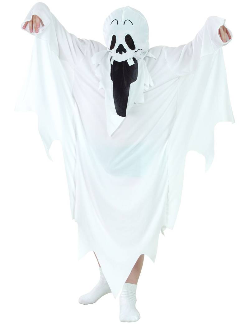 Gruseliges Geist-Kostüm für Kinder Halloween-Kinderkostüm Gespenst weiss von KARNEVAL-MEGASTORE