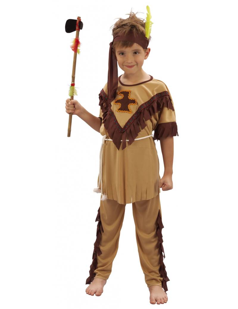 Indianer Kinderkostüm braun-beige von KARNEVAL-MEGASTORE