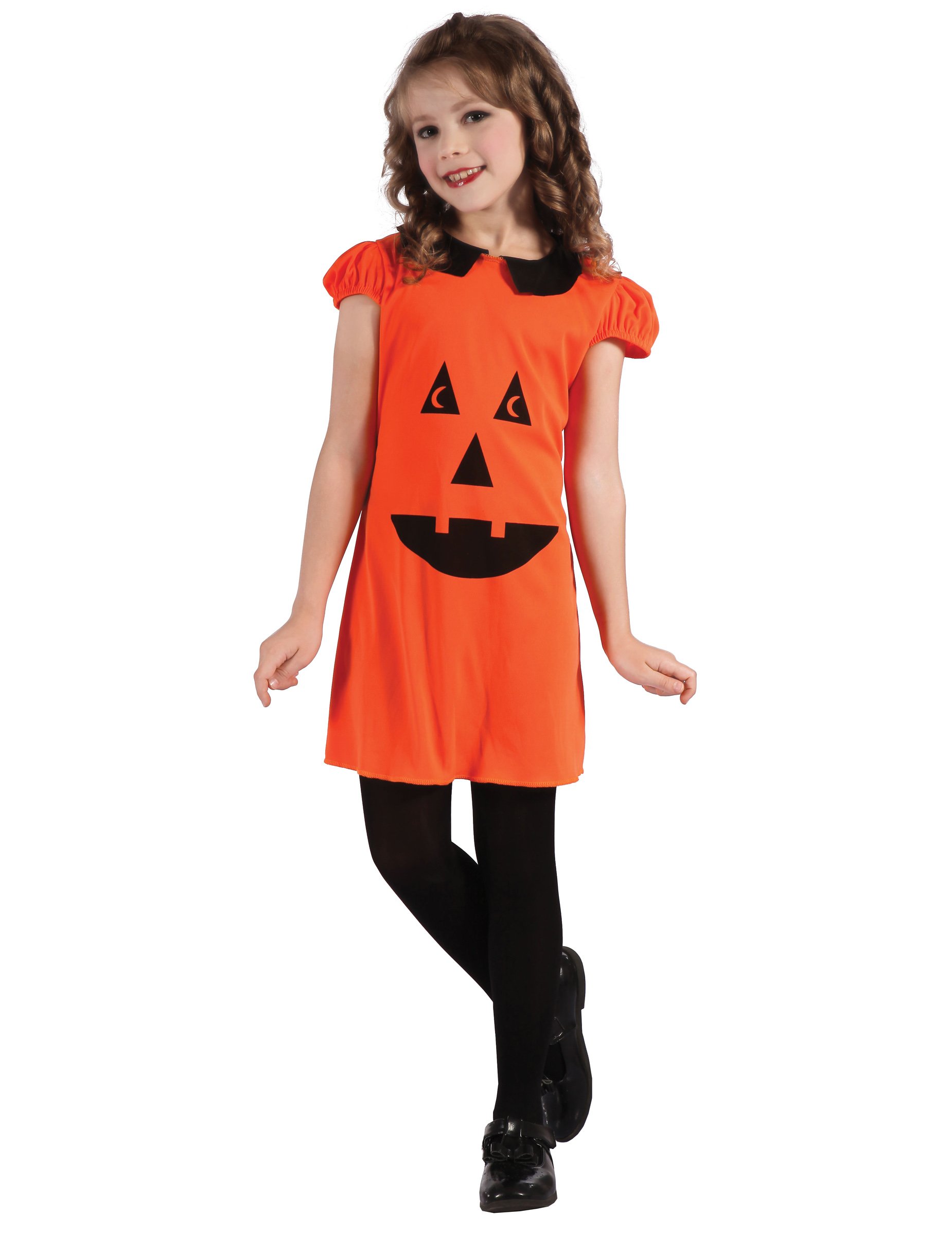 Kürbislaterne-Kinderkostüm Halloweenkostüm orange-schwarz von KARNEVAL-MEGASTORE
