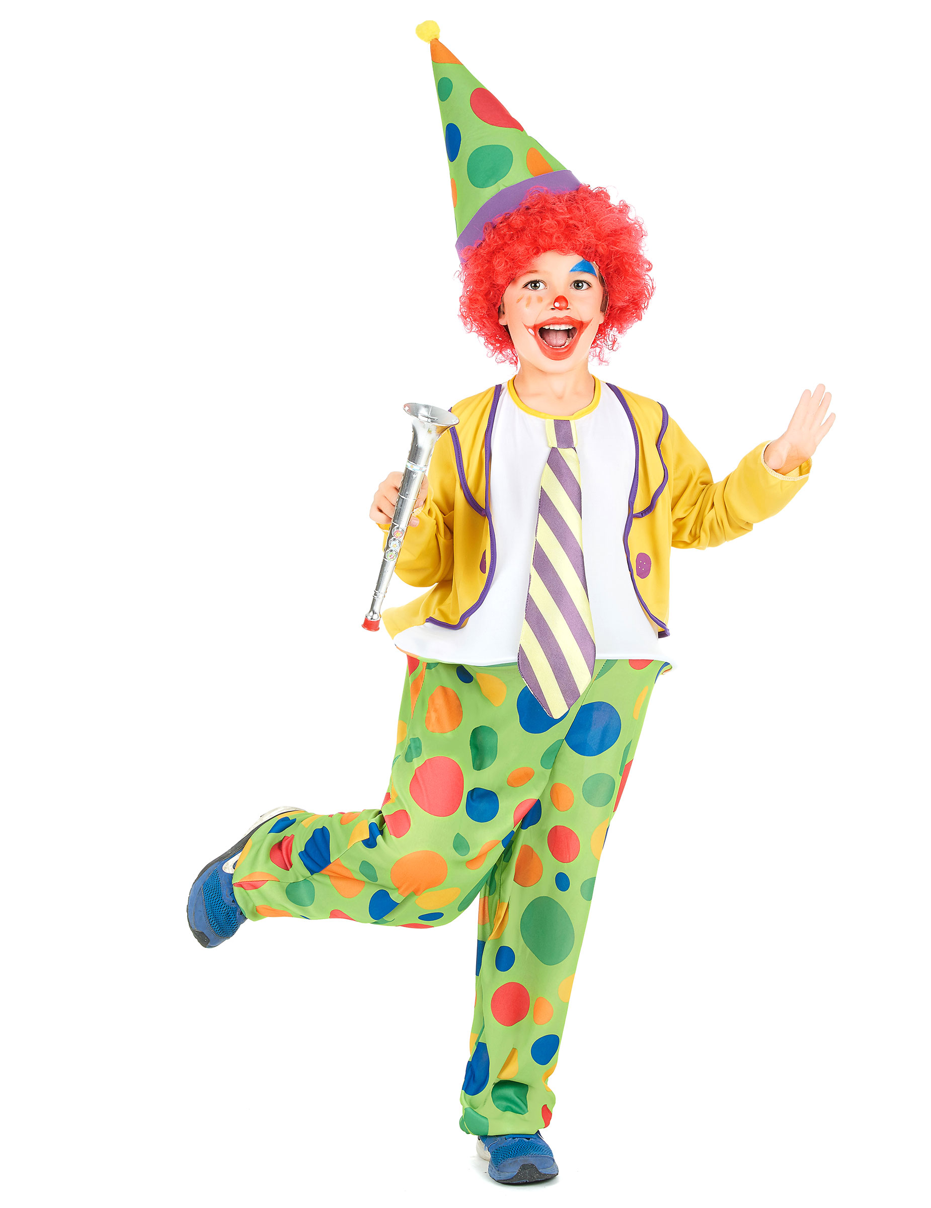 Lustiges Clown Kinderkostüm bunt von KARNEVAL-MEGASTORE