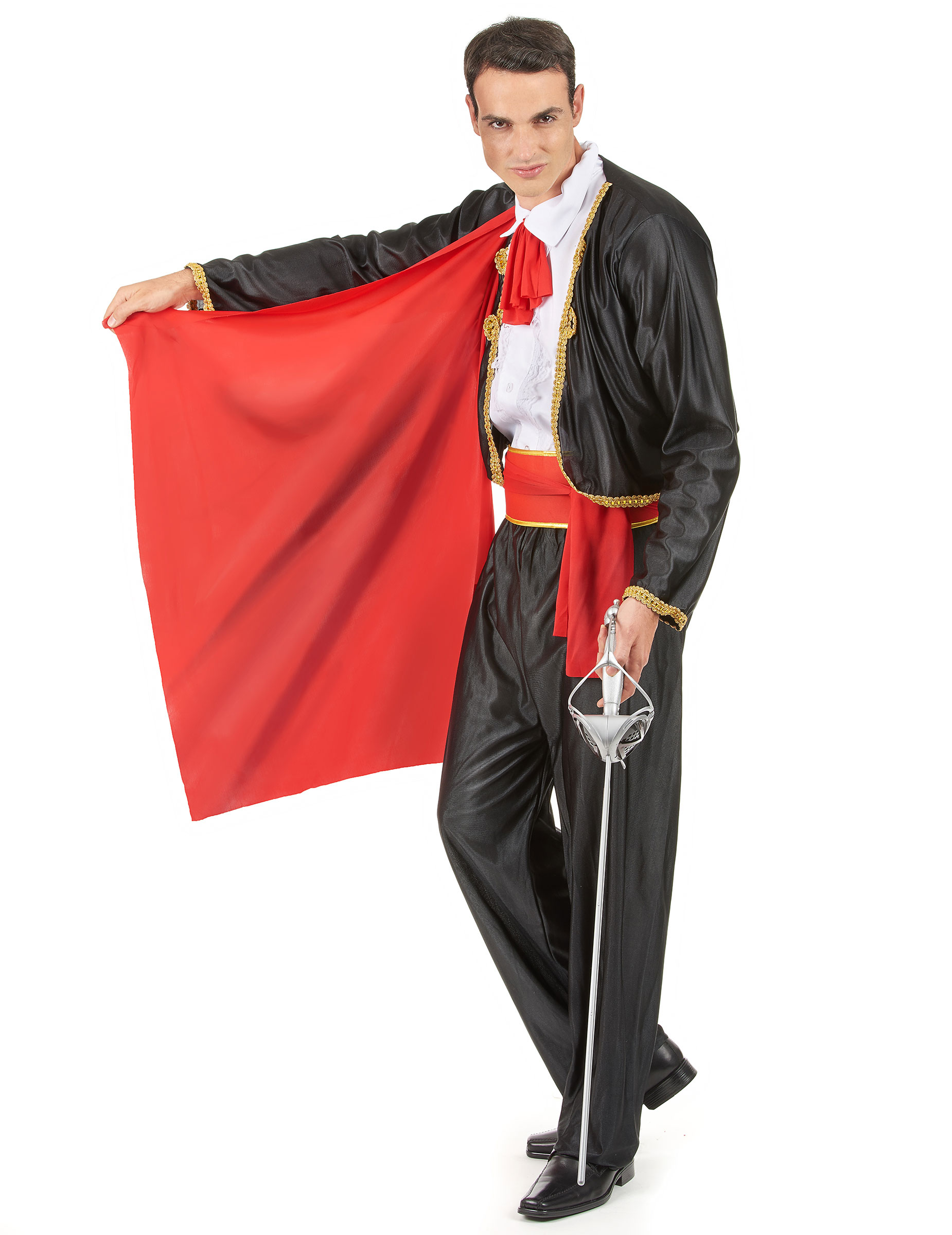 Matador Stierkämpfer Herrenkostüm schwarz-rot von KARNEVAL-MEGASTORE