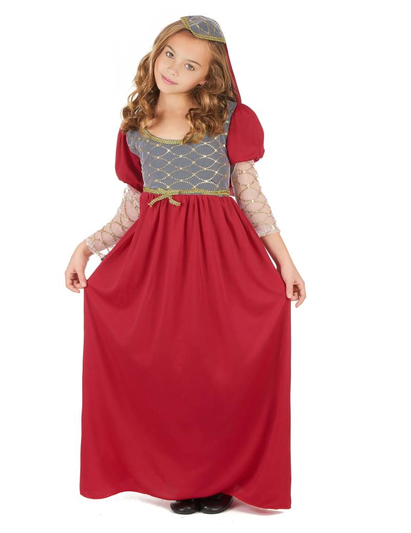 Mittelalter Kinder-Kostüm rot-gold-grau von KARNEVAL-MEGASTORE