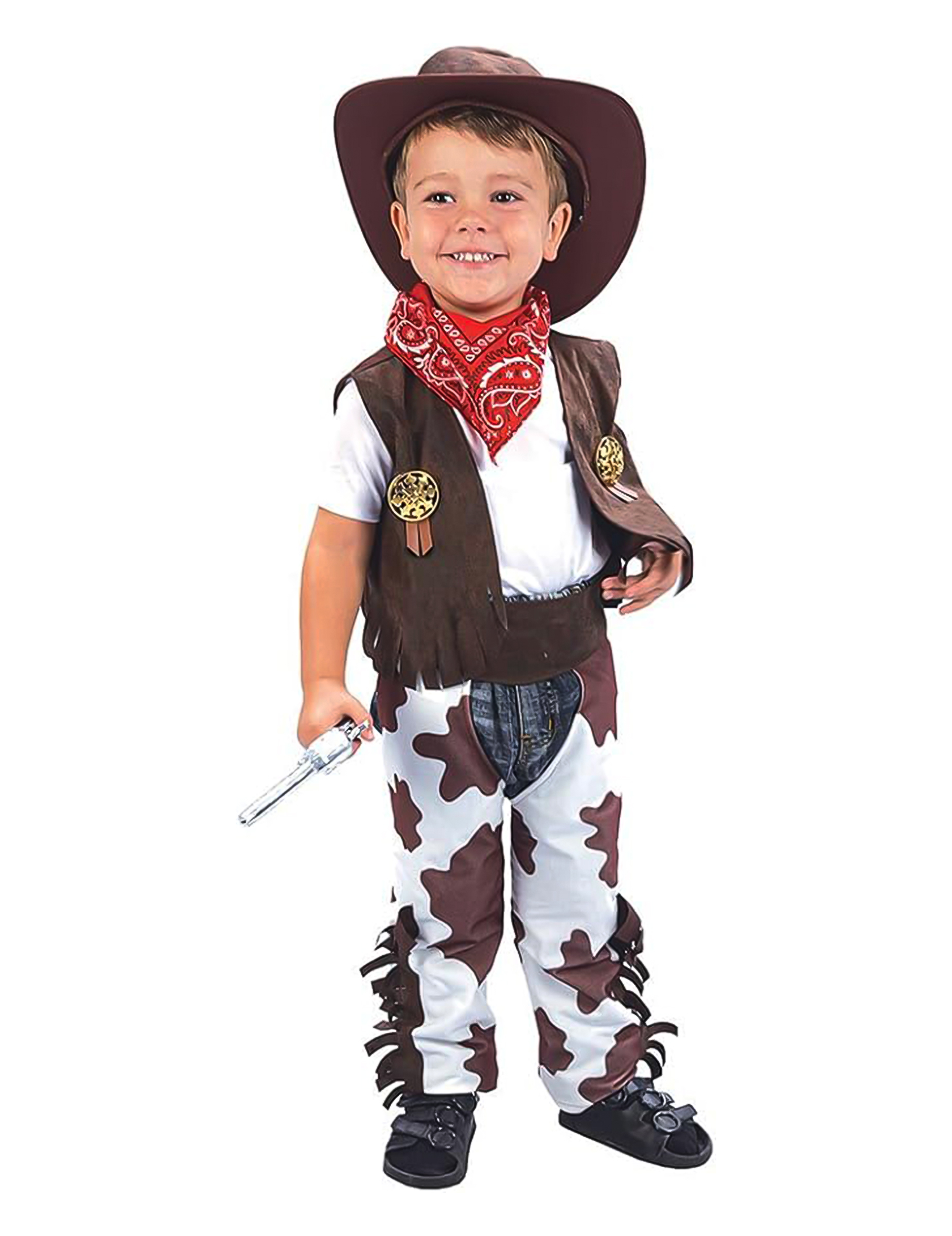 Mutiger Cowboy-Kinderkostüm Wilder Westen bunt von KARNEVAL-MEGASTORE