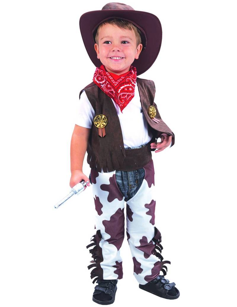 Mutiger Cowboy-Kinderkostüm Wilder Westen bunt von KARNEVAL-MEGASTORE