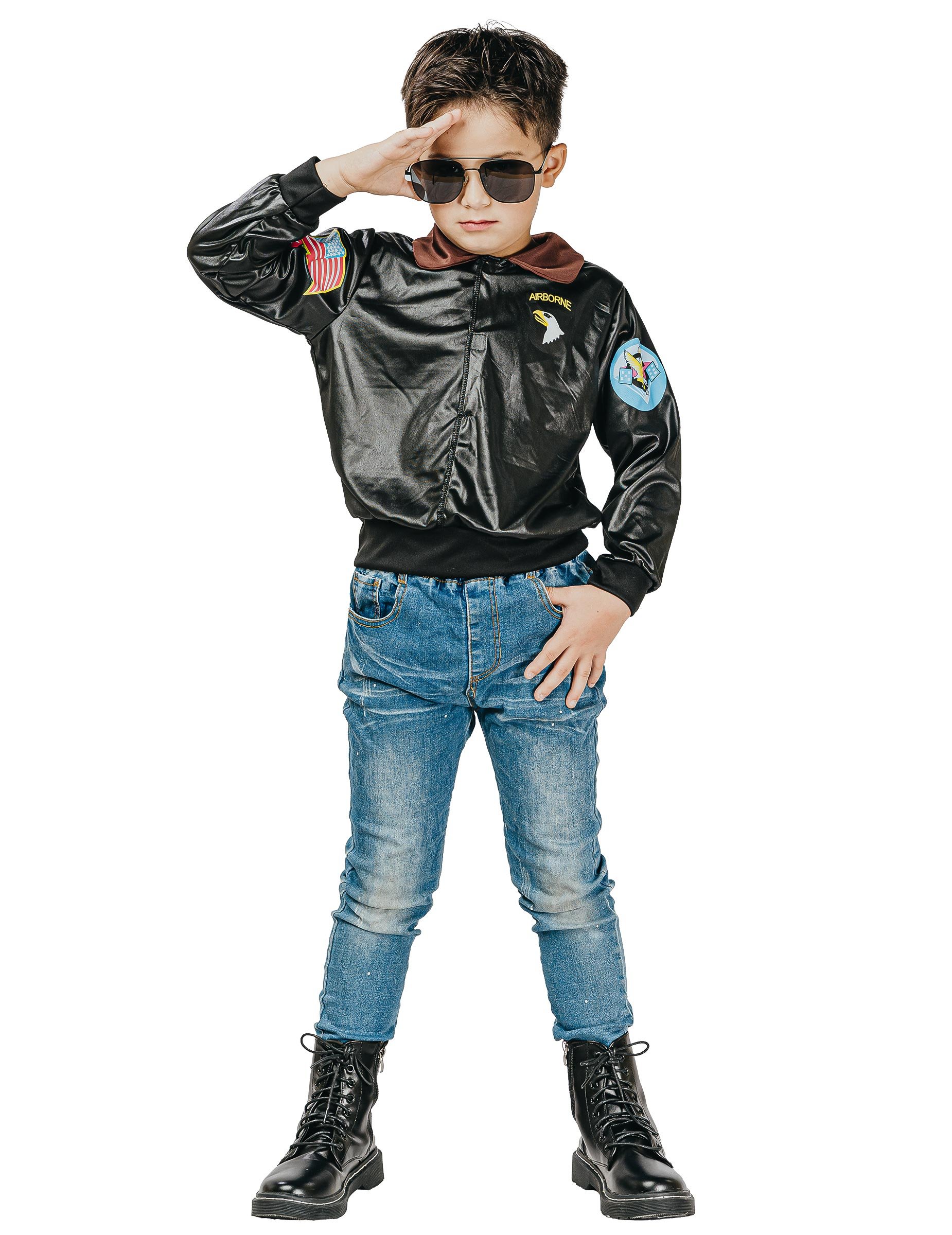 Pilotenjacke für Kinder schwarz Pilotenjacke für Kinder schwarz von KARNEVAL-MEGASTORE