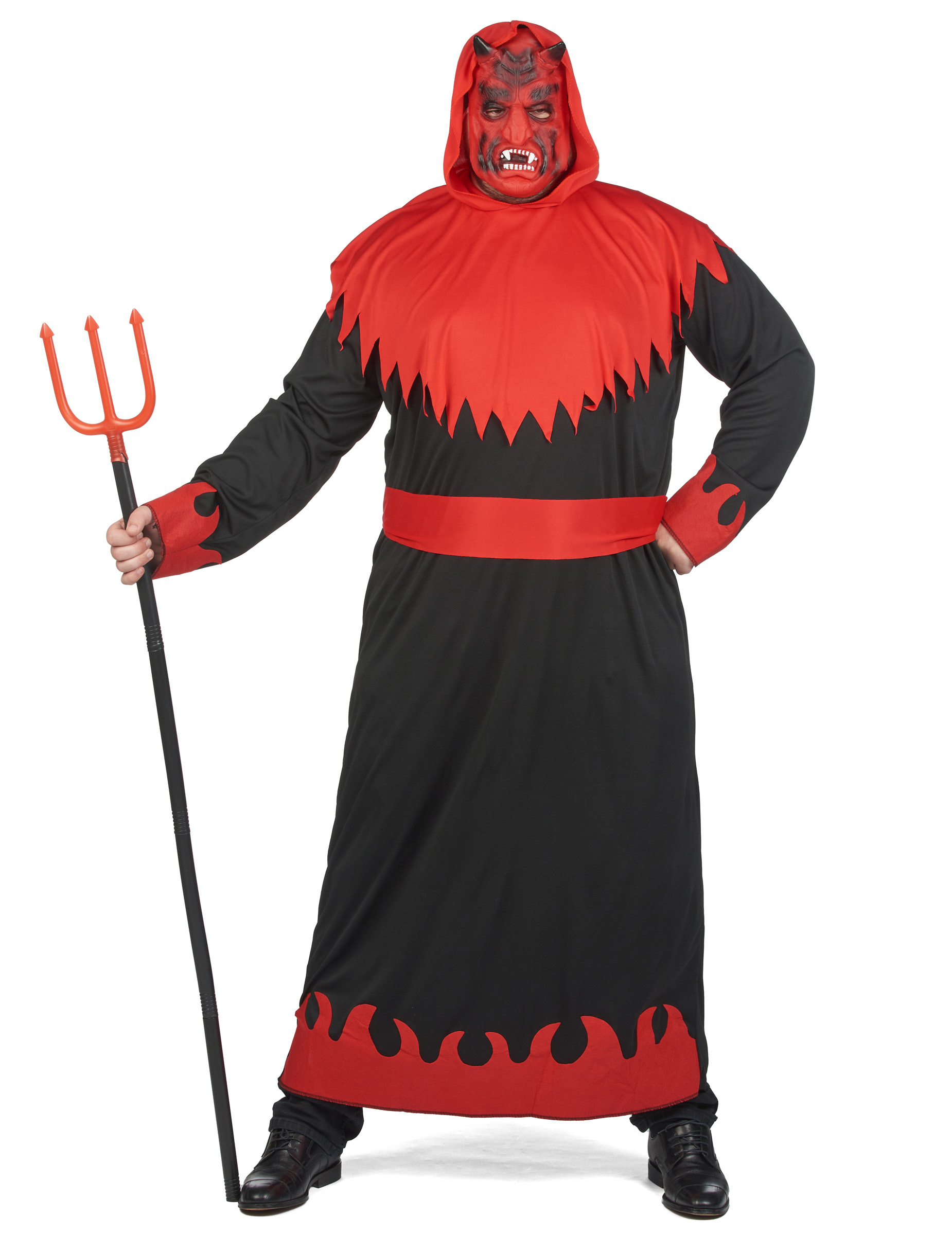 Plus Size Teufel-Kostüm für Erwachsene 4-teilig schwarz-rot von KARNEVAL-MEGASTORE