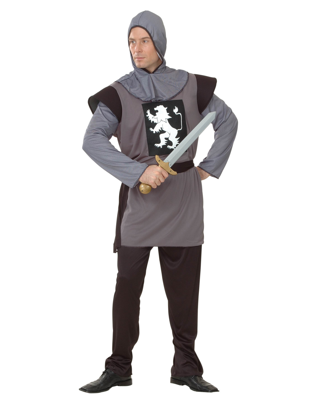 Ritter-Kostüm Mittelalterlicher Waffenrock grau von LUCIDA
