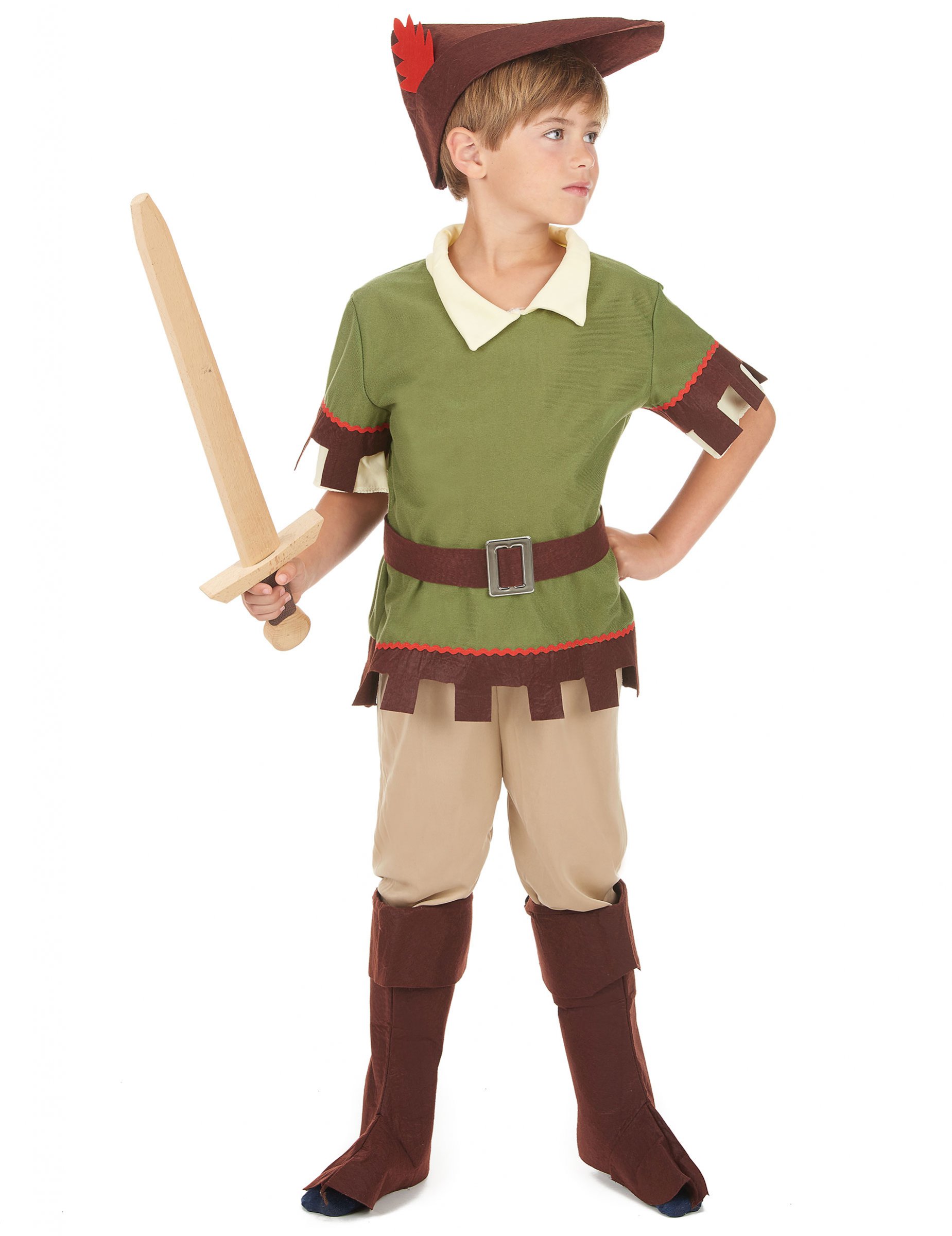 Robin Hood Kinderkostüm Bogenschütze grün-braun von KARNEVAL-MEGASTORE