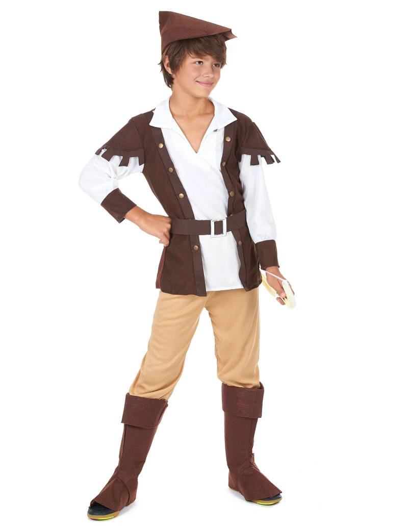 Robin Hood Kinderkostüm braun-weiss von KARNEVAL-MEGASTORE
