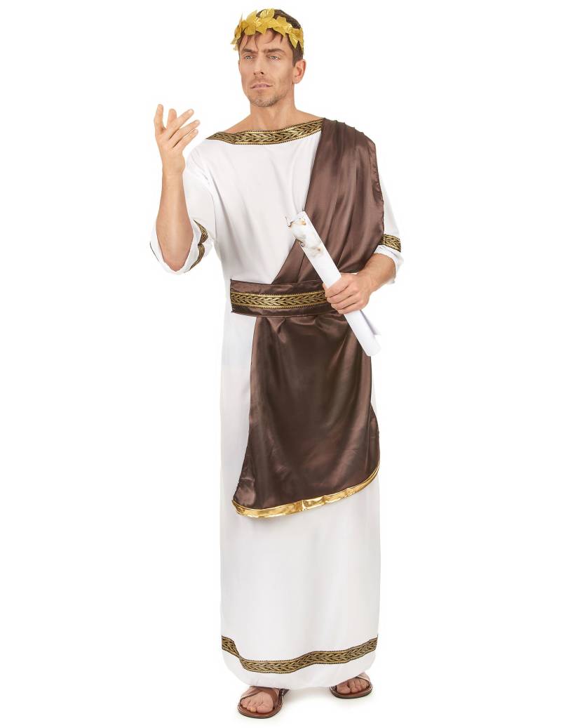 Römischer Imperator Antike Herrenkostüm weiss-braun-gold von KARNEVAL-MEGASTORE