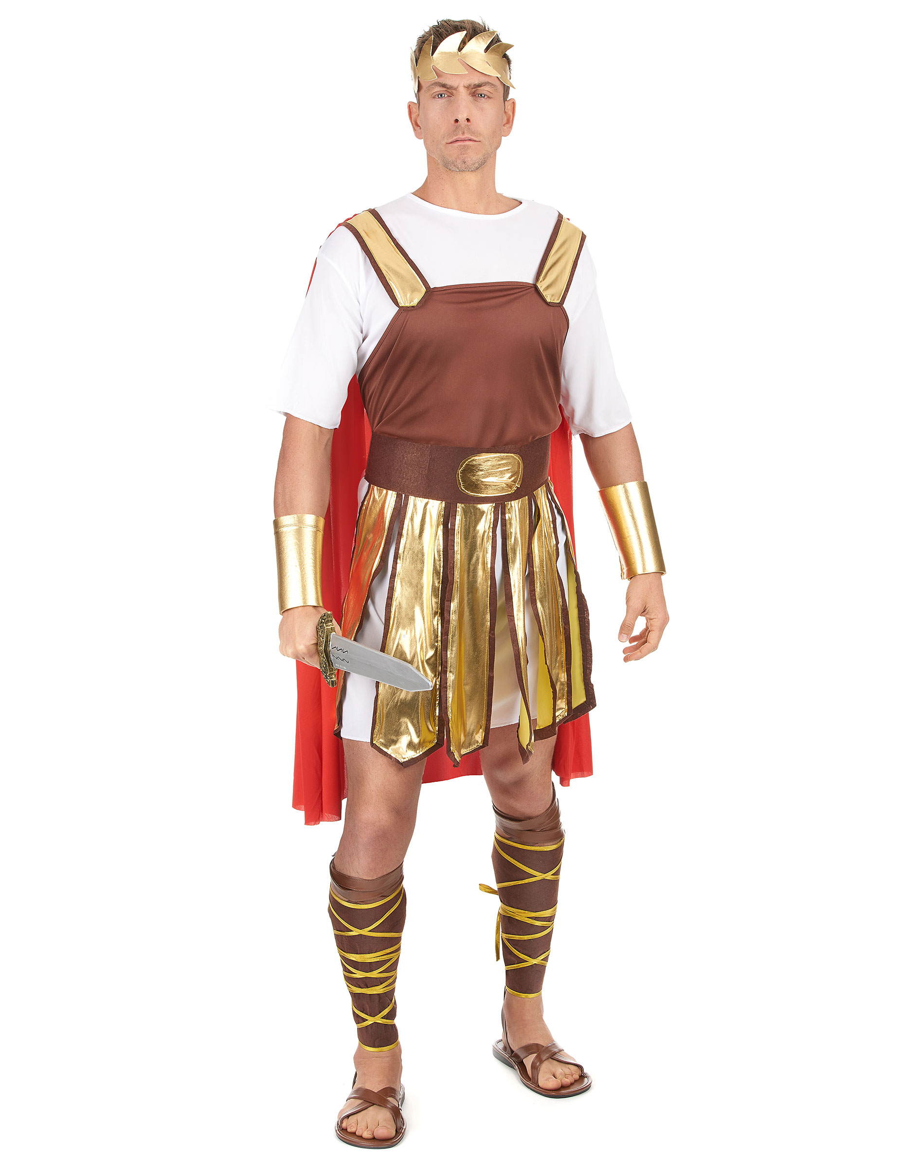 Römischer Legionär Soldaten-Kostüm braun-weiss-gold von BCI