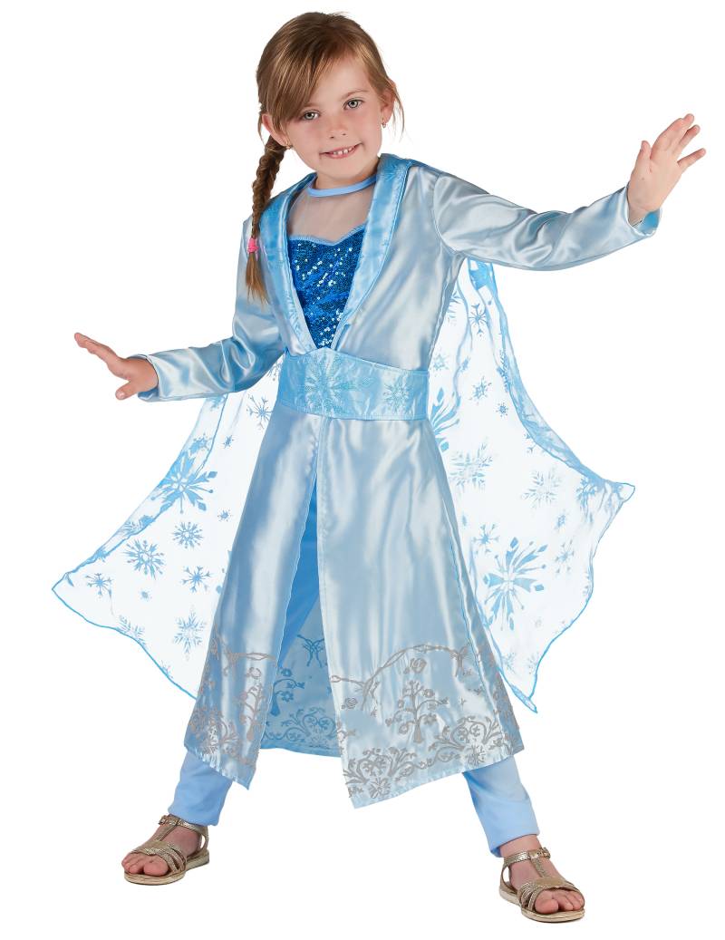 Schneekönigin-Kostüm Kinder-Karneval-Karneval-Kostüm 3-teilig blau von KARNEVAL-MEGASTORE