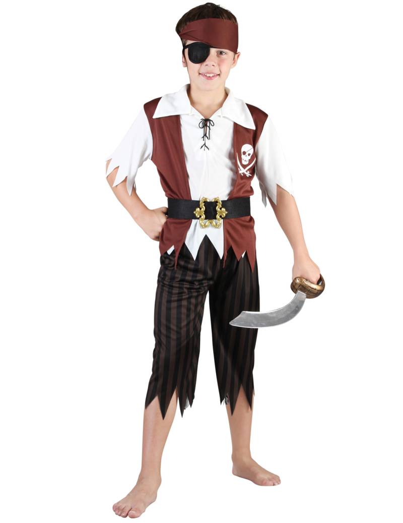 Seeräuber-Kinderkostüm Piratenmatrose braun-weiss-schwarz von KARNEVAL-MEGASTORE
