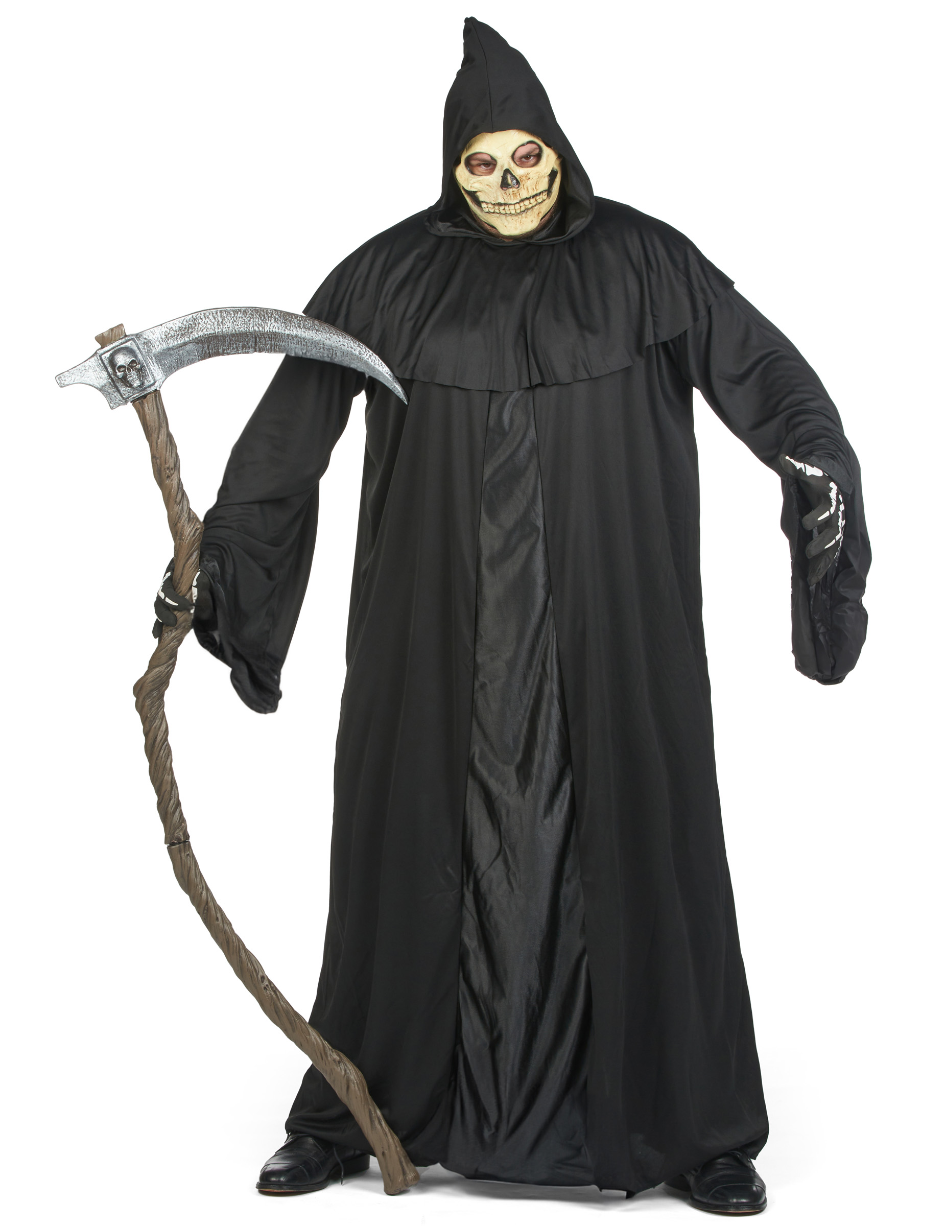 Sensenmann-Kostüm für Erwachsene Plus Size mit Kapuze schwarz Sensenmann-Kostüm für Erwachsene Plus Size mit Kapuze schwarz von KARNEVAL-MEGASTORE