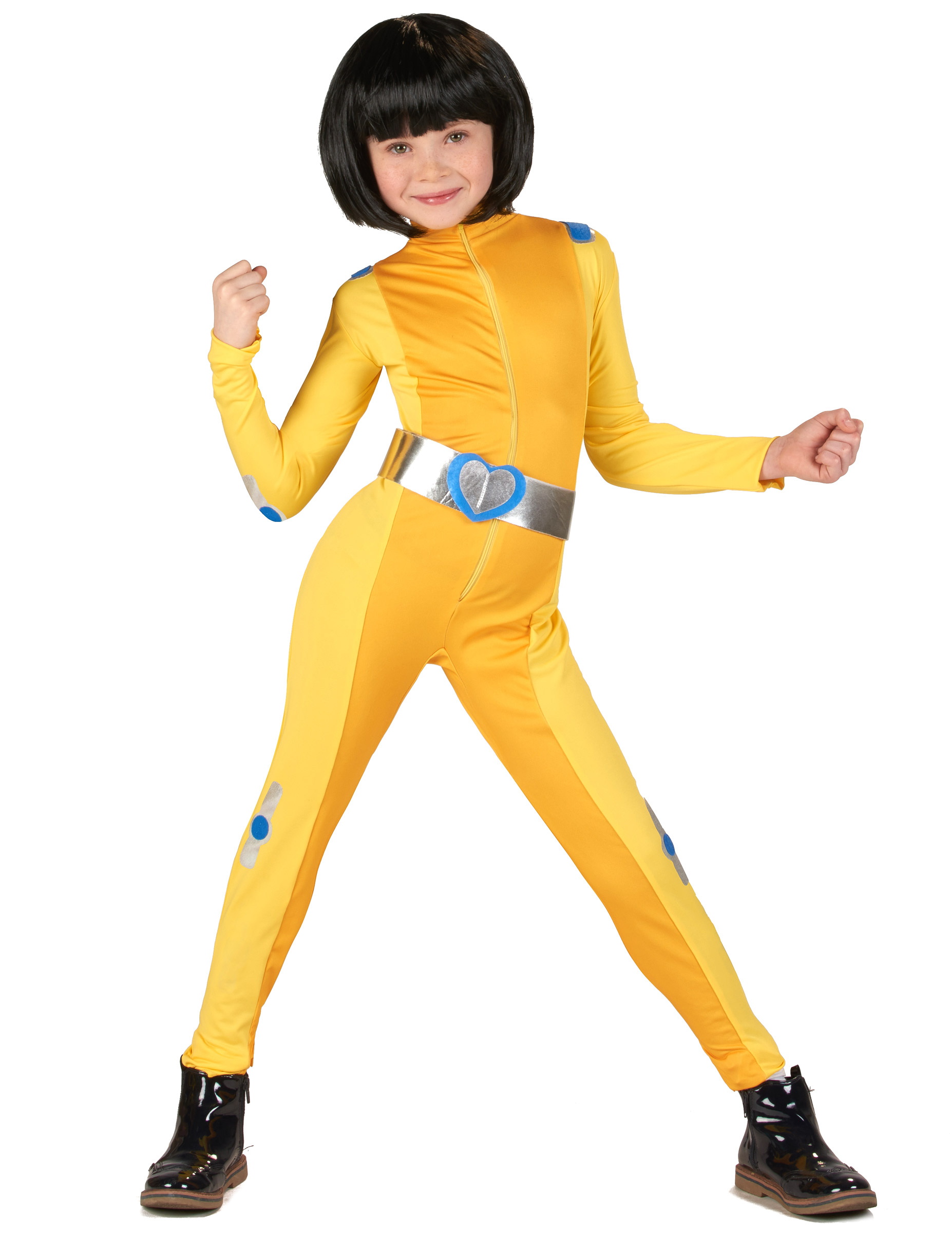Spionage-Kostüm für Kinder Faschingskostüm gelb-silber von KARNEVAL-MEGASTORE