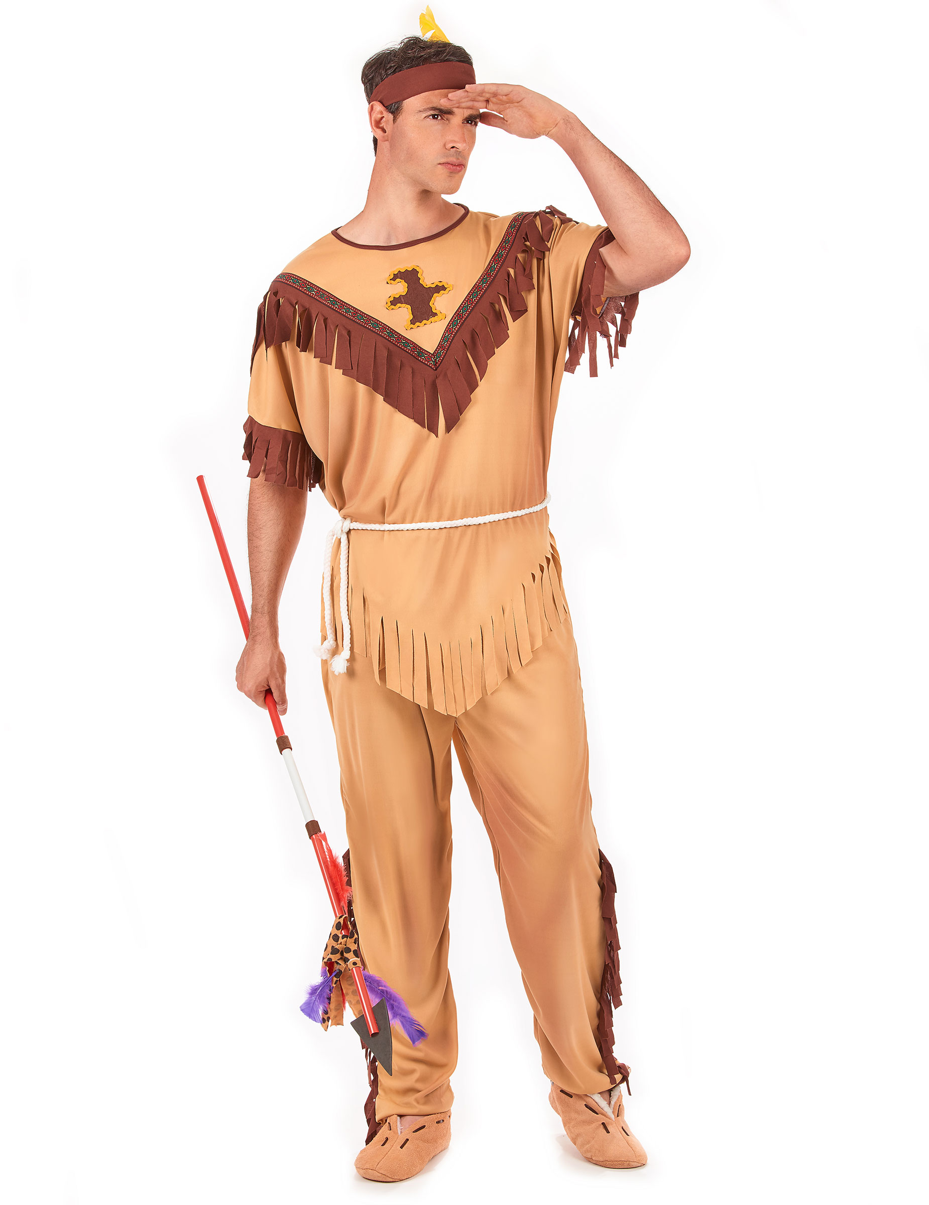 Stammeskrieger Indianer-Herrenkostüm beige-braun Stammeskrieger Indianer-Herrenkostüm beige-braun von LUCIDA