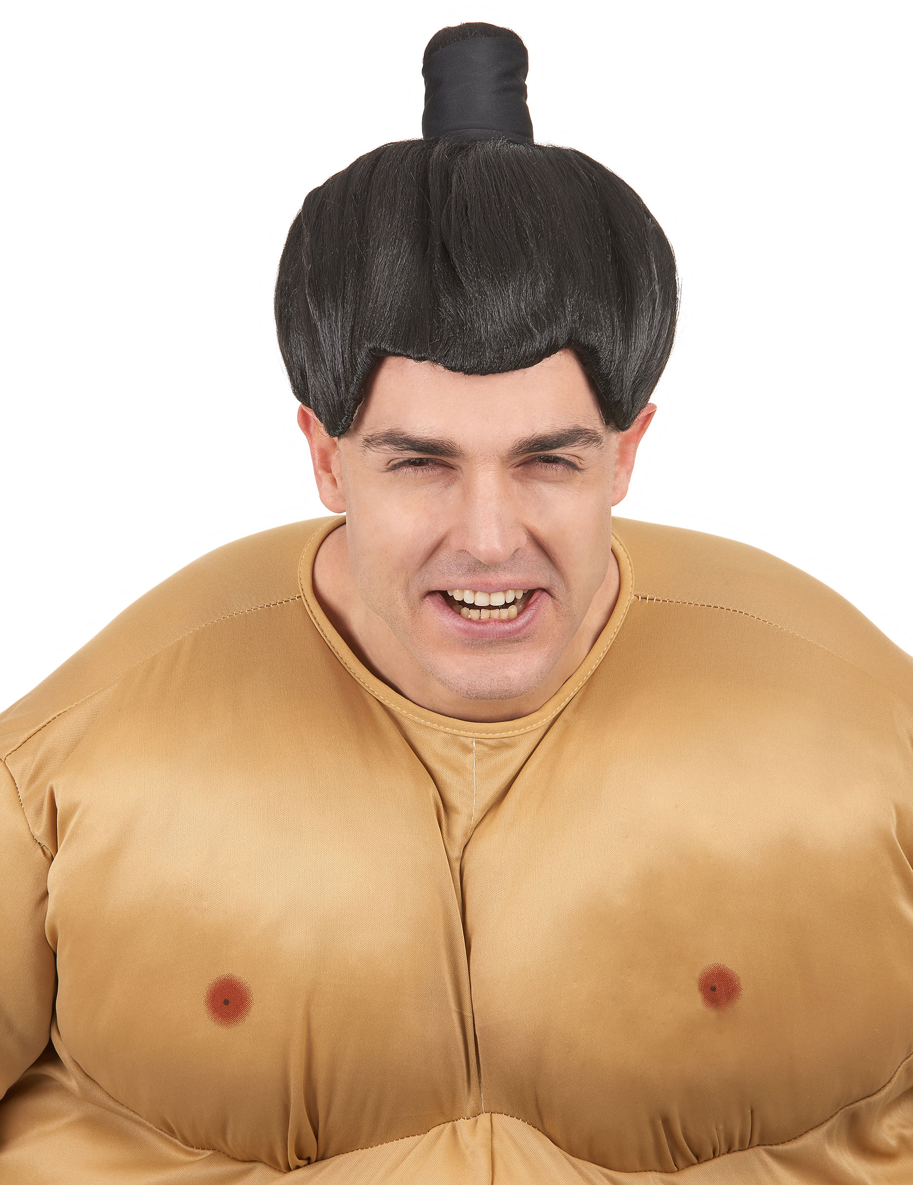 Sumoringer-Herrenperücke Asien-Perücke schwarz von KARNEVAL-MEGASTORE