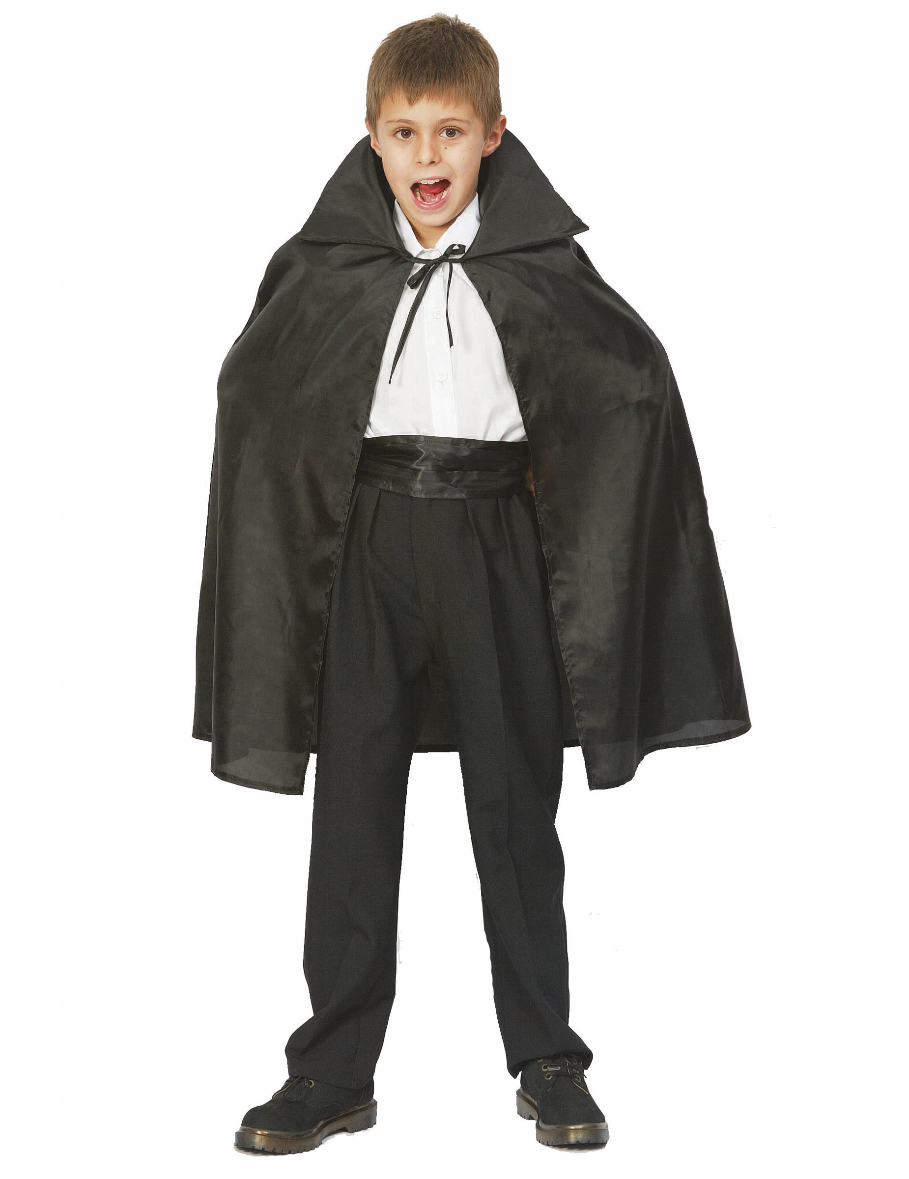 Vampirumhang Halloween Cape für Kinder schwarz von KARNEVAL-MEGASTORE