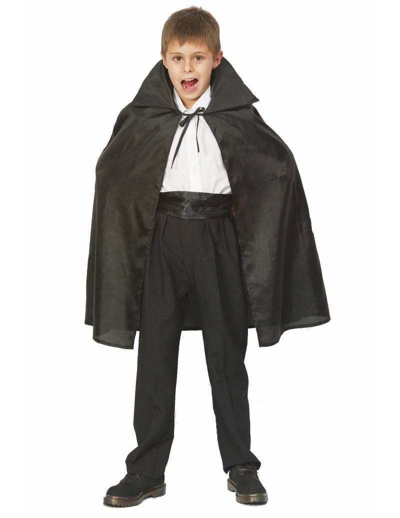 Vampirumhang Halloween Cape für Kinder schwarz von KARNEVAL-MEGASTORE