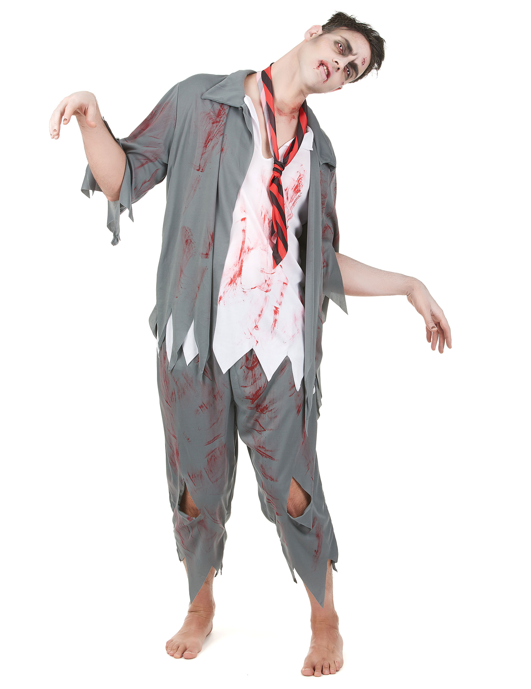 Verwesender Schuljunge Halloweenkostüm Uniform grau-weiss-rot Verwesender Schuljunge Halloweenkostüm Uniform grau-weiss-rot von LUCIDA