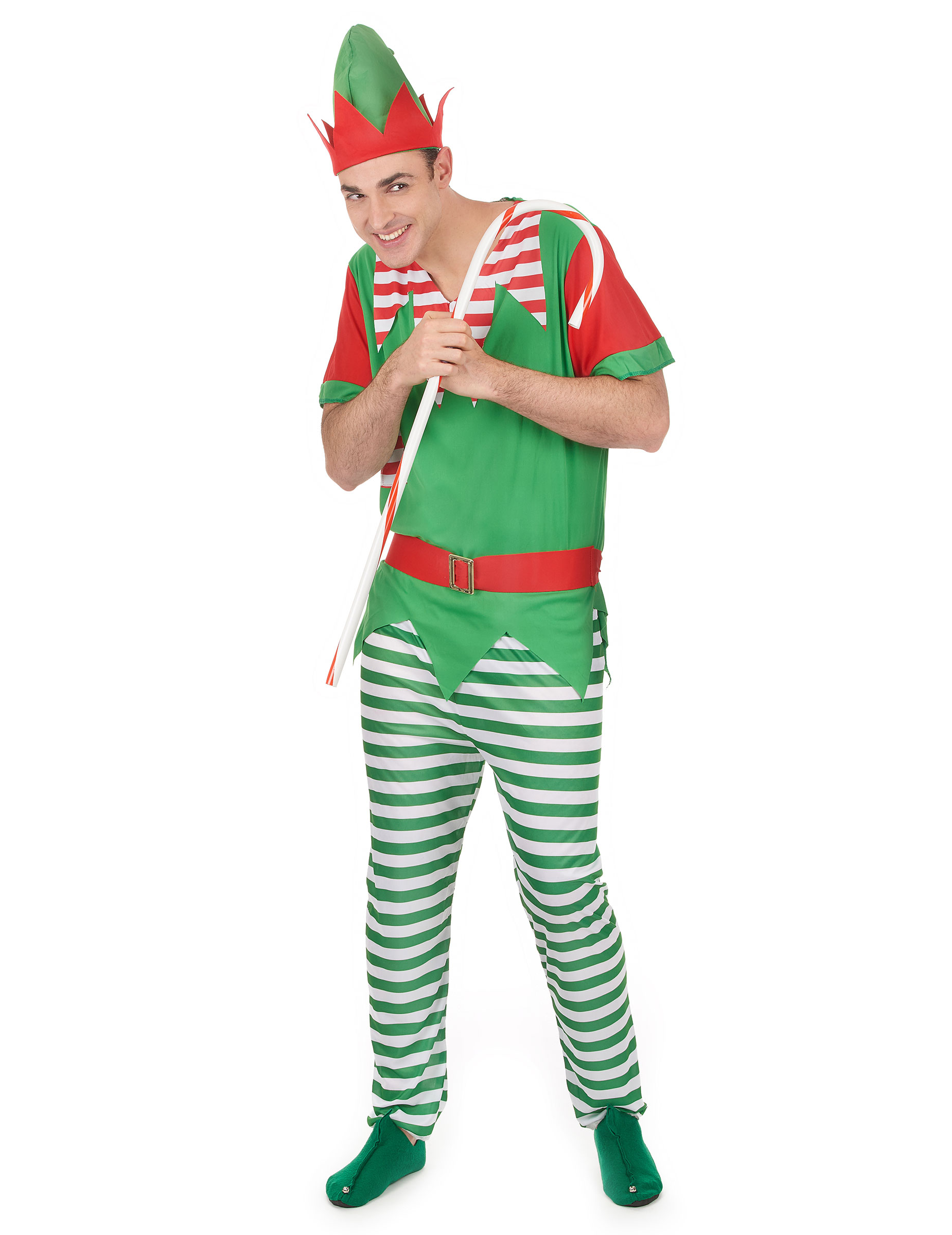 Wichtel Herrenkostüm rot-grün-weiss Wichtel Herrenkostüm rot-grün-weiss von KARNEVAL-MEGASTORE