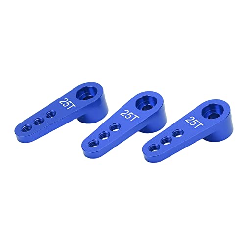 LUCKDANO 25t Servo -Horn -Metalllenker, RC Servo Arm Arm mit Hochwertigem Industriematerial 3PCS für 1/8 1/10 RC Autokuste Teile (Blue) von LUCKDANO