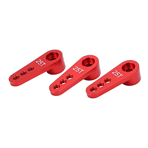 LUCKDANO 25t Servo -Horn -Metalllenker, RC Servo Arm Arm mit Hochwertigem Industriematerial 3PCS für 1/8 1/10 RC Autokuste Teile (Rot) von LUCKDANO