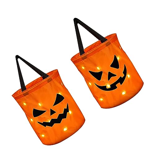 LUCKDANO 2pcs LED -Halloween -Süßigkeitenbeutel -Geistermuster Leuchten Eimerkorb mit Lichtern mit Button Battery für Partys Geburtstagsausführungen LUCKDANO 2pcs LED -Halloween -Süßigkeitenbeutel -Geistermuster Leuchten Eimerkorb mit Lichtern mit Button Battery für Partys Geburtstagsausführungen von LUCKDANO