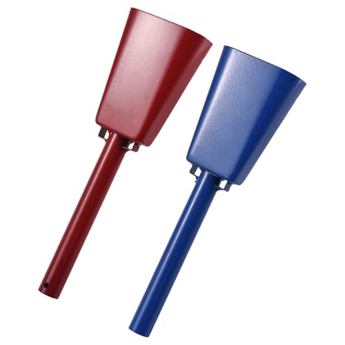 LUCKDANO Bell, Kuh Bell Sporting Football Games Ranch Sport 2 Pack Cowbell mit Lärmmachern 10 Zoll Kuh Percussion Musical Instrument (25x7.7x4.3cm) von LUCKDANO