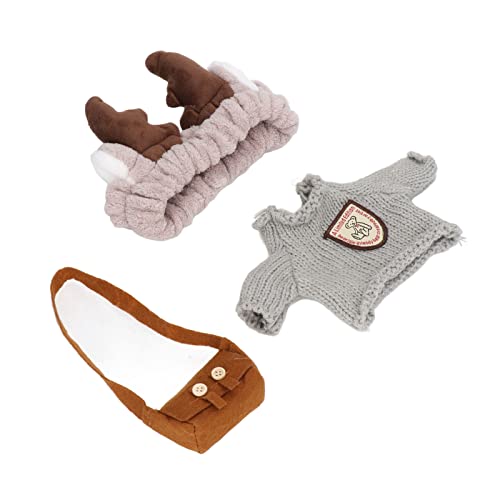 LUCKDANO Ente Plüschspielzeugkleidung, Plüsch Entenkleidung Cartoon Gefüllt Entenkleidung Waschbar Plüsch Duck Kleidung DIY Match Cartoon Gefüllt 3 -teilige Set Entenplüschspielzeug (G-Typ) von LUCKDANO