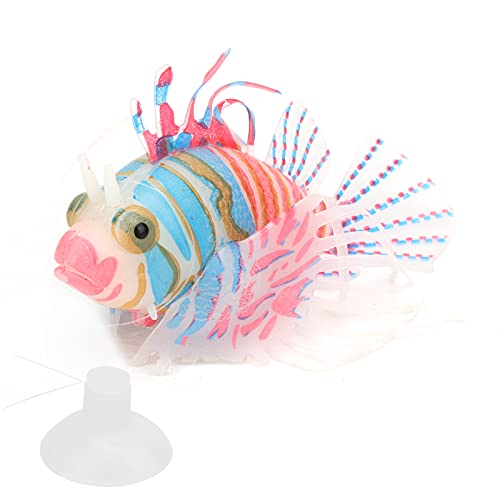 LUCKDANO Falsche Fische, Schwimmende Fisch Schwimmende Fisch Leuchtend Silikonfisch mit Saugbecher Künstlicher Falsche Fische Leuchtet Effekt Aquariumdekor für Aquariumbox -Dekoration (puderblau) von LUCKDANO