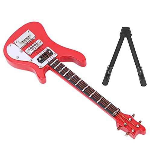 LUCKDANO Gitarrenkit, Miniatur -Gitarrengitarrendekor mit Feiner Texturholz und Plastik für Tafeldekoration (Rot) von LUCKDANO