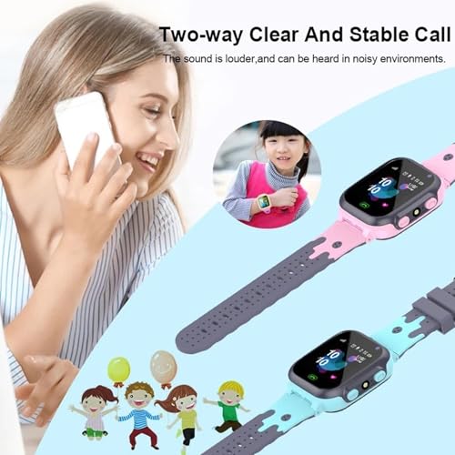 LUCKDANO Kinder Smart Watch for Boys Girls Childrens Smartwatch mit 2-Wege-Ruf-LBS-Positionierung SOS-Kameraspiele Wecker Klassenzimmermodus Sicherheitszaun für 4-12 Jahre Alt (PINK) von LUCKDANO