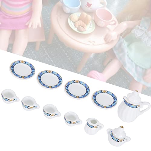 LUCKDANO Miniaturporzellan Tee -Set, Miniaturen Dollhouse Porzellan Tee Tasse Set Miniaturdekor Dessert Gebäckkuchen Tisch Dekor Teller Puppenhaus Küchenzubehör Puppenhaus Miniatur Miniatur (Blue LUCKDANO Miniaturporzellan Tee -Set, Miniaturen Dollhouse Porzellan Tee Tasse Set Miniaturdekor Dessert Gebäckkuchen Tisch Dekor Teller Puppenhaus Küchenzubehör Puppenhaus Miniatur Miniatur (Blue von LUCKDANO