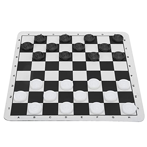 LUCKDANO Schachbrett, Checkers Brettspiel Schachsatz Klapperschaftsschachprüfers Entwürfe Zusammenklappbarer Checker für Erwachsene von LUCKDANO
