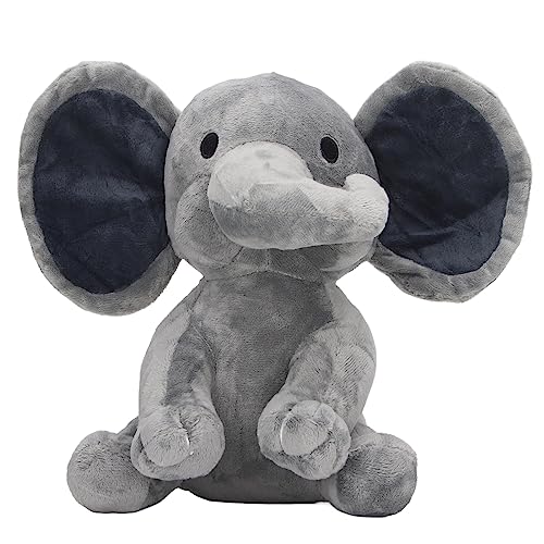 LUCKDANO Weiches Elefant Plüschspielzeug Gefüllt Süßes Puppe mit Elektrischem Stickmuster für Kids Home Decor (Gray) von LUCKDANO