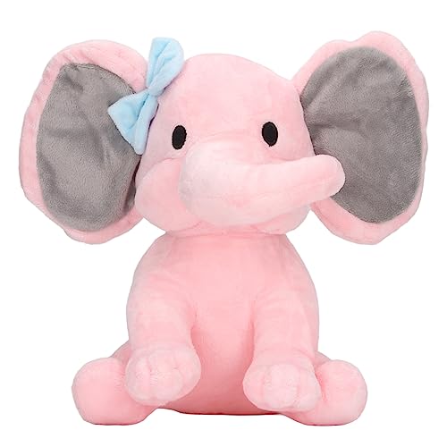 LUCKDANO Weiches Elefant Plüschspielzeug Gefüllt Süßes Puppe mit Elektrischem Stickmuster für Kids Home Decor (PINK) von LUCKDANO