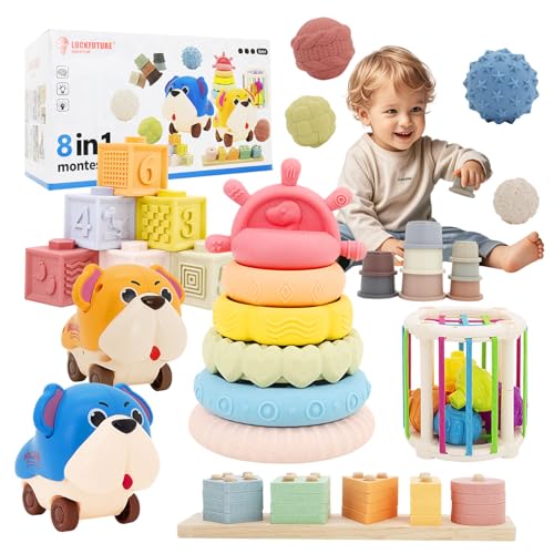 LUCKFUTURE Premium Baby Spielzeug für 6-18 Monate, 8 in 1 Montessori Spielzeug Set, Pädagogisches Lernspielzeug für Kleinkinder 1-3 Jahre alte trendige Babys Geschenke für Jungen & Mädchen LUCKFUTURE Premium Baby Spielzeug für 6-18 Monate, 8 in 1 Montessori Spielzeug Set, Pädagogisches Lernspielzeug für Kleinkinder 1-3 Jahre alte trendige Babys Geschenke für Jungen & Mädchen von LUCKFUTURE