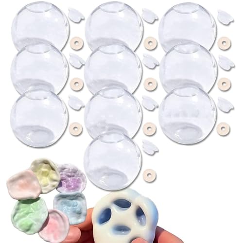 10PCS Blank Pressure Ball Skin DIY Kit, Blank Skins leeren Stress Ball DIY Kit, Vakuum Squishy DIY Stress Ball Herstellung Kit, Anti Stress Bälle Weiche Quetschspielzeuge (Klar) von LUCKKY