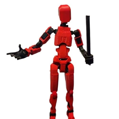 3D Printed Multi-Jointed Movable Robot, 3D-Druck von beweglichen Figuren mit Mehreren Gelenken, Action Figure, Actionfiguren mit Mehreren Gelenken für Spiele-Liebhaber (Rot) von LUCKKY