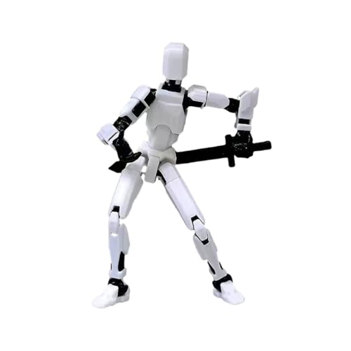 3D Printed Multi-Jointed Movable Robot, 3D-Druck von beweglichen Figuren mit Mehreren Gelenken, Action Figure, Actionfiguren mit Mehreren Gelenken für Spiele-Liebhaber (Weiß) von LUCKKY