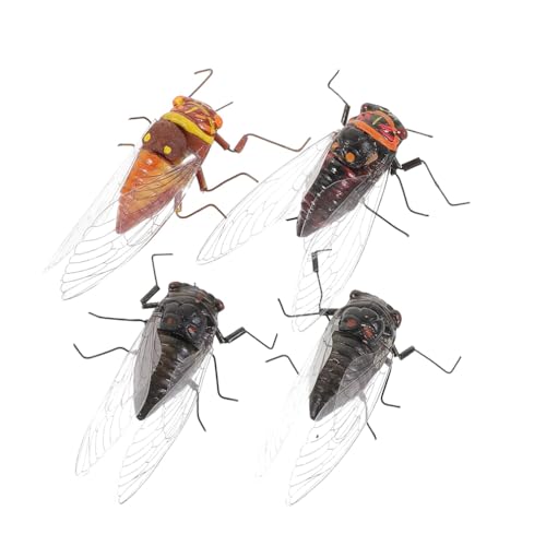 4PCS Plastic Cicada Model, Fake Cicada Model, Kunststoff-Zikade Modell, Zikade-Simulation Modelle für Kinder, Realistische Tierfiguren Zikade Figurinen Spielzeug, Frühes Pädagogisches Spielzeug von LUCKKY