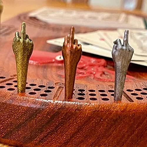 9PCS Resin Cribbage Pegs,Funny Cribbage Pegs 3 Colors,Cribbage Board Pegs,Middle Finger Resin Cribbage Pegs,Cribbage Pegs Fit 1/8 Löcher Cribbage Zubehör für traditionelle Steckbrettspiele (A) von LUCKKY