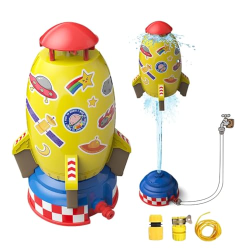Archirocket - Archi Rocket Launcher, Outdoor Wasserspielzeug Sprinkler für Kinder, Wasserrakete Sprinkler, Sprinkler Kinder Spielzeug, Sommer Outdoor Raketen Wassersprühspielspielzeug (Gelb) von LUCKKY
